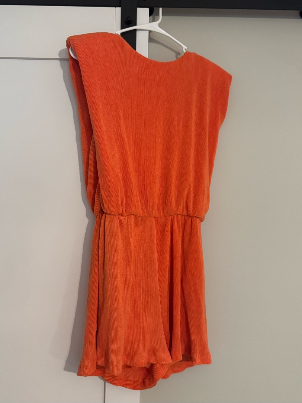 Vibrant Orange Sleeveless Romper